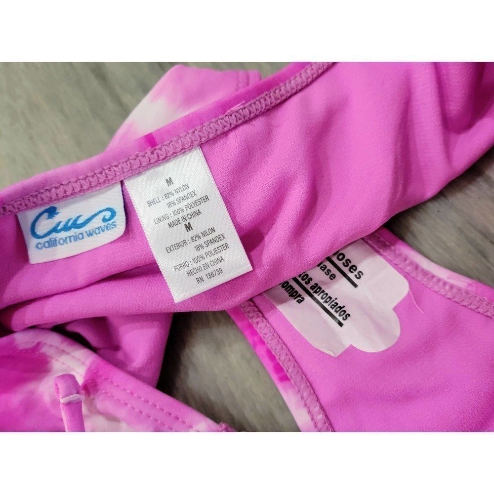 California Waves Pink Tie Dye High Waisted Bottom Medium NWT - Picture 5 of 7